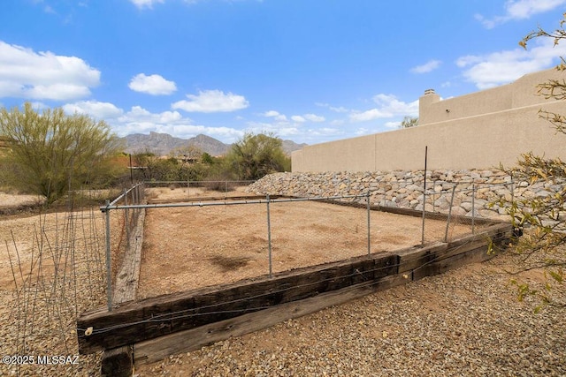 11126 N Guava Dr, Oro Valley, AZ 85737 - view of yard featuring a mountain view and fence