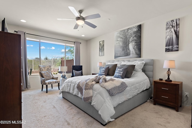 7809 S Land Grant Dr, Tucson, AZ 85747 - carpeted bedroom with recessed lighting and a ceiling fan