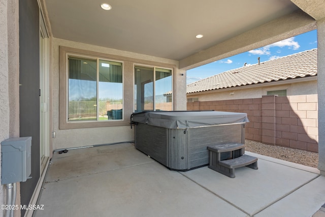 7809 S Land Grant Dr, Tucson, AZ 85747 - view of patio with a hot tub
