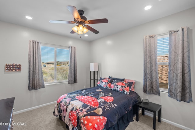 17303 S Nicholas Falls Dr, Vail, AZ 85641 - carpeted bedroom with baseboards, recessed lighting, and ceiling fan