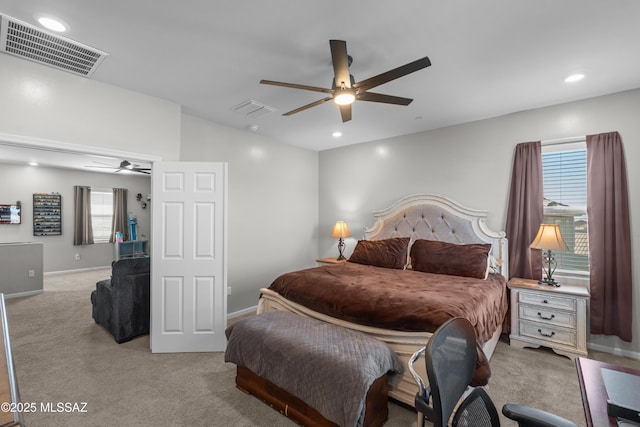 17303 S Nicholas Falls Dr, Vail, AZ 85641 - bedroom with carpet floors, recessed lighting, baseboards, and a ceiling fan