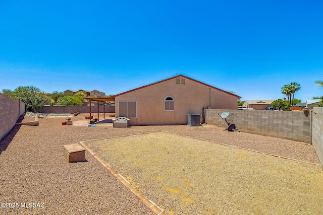 8892 E Apache Well Pl, Tucson, AZ 85730 - fenced backyard with a patio and central AC