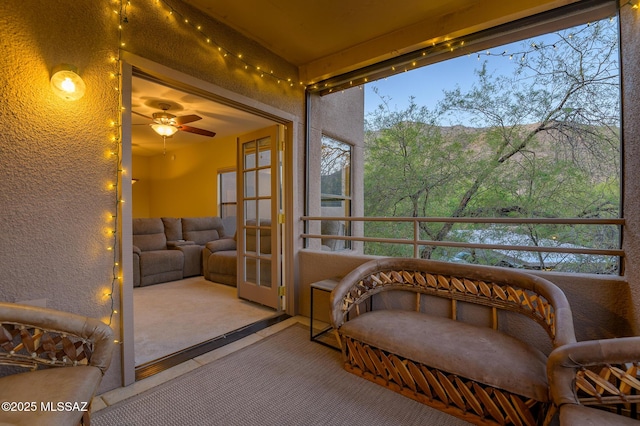 sunroom with french doors