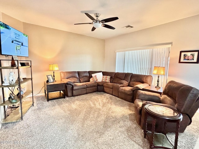 13704 E Via Valle De Lobo, Vail, AZ 85641 - living area with carpet floors and ceiling fan