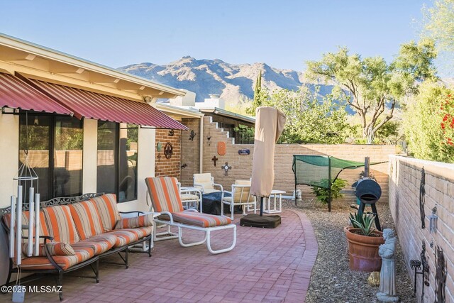 5800 N Placita Esplendora, Tucson, AZ 85718 - view of patio with a mountain view and a fenced backyard