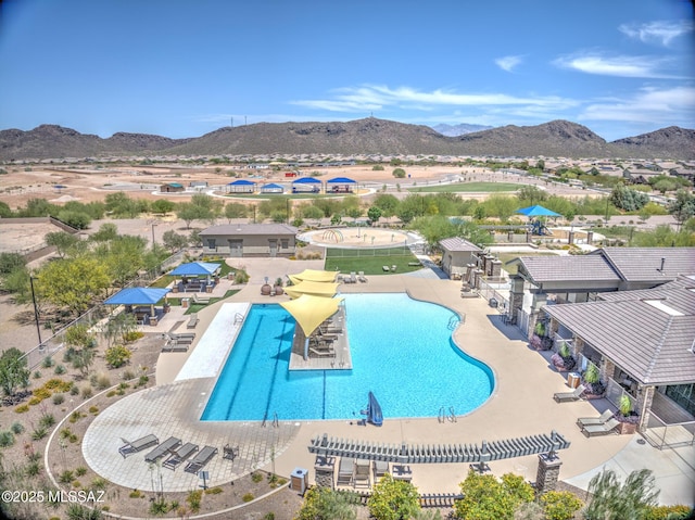 9752 N Saguaro Breeze Way, Marana, AZ 85653 - community pool featuring a mountain view and a residential view