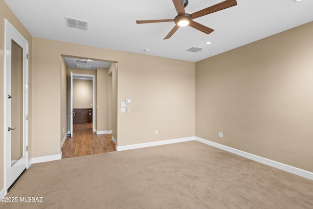 60922 E Arbor Basin Rd, Oracle, AZ 85623 - carpeted empty room featuring a ceiling fan, baseboards, and recessed lighting
