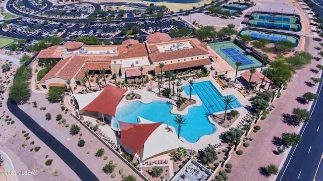 60922 E Arbor Basin Rd, Oracle, AZ 85623 - aerial overview of property's location with a pool area