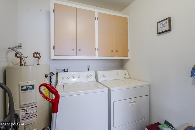 723 S Los Zafiros, Green Valley, AZ 85614 - washroom with water heater, washer and dryer, and cabinet space