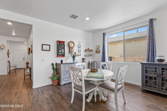 7138 W Ferntree Ln, Tucson, AZ 85757 - dining space featuring dark wood-style flooring, recessed lighting, and baseboards