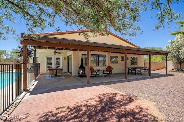 11300 N Scioto Ave, Oro Valley, AZ 85737 - back of house with stucco siding, ceiling fan, and a patio area