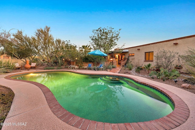 view of swimming pool featuring a patio