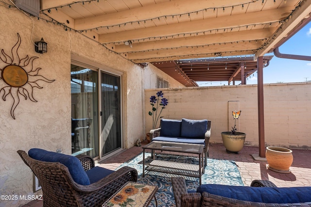 7624 E Helen St, Tucson, AZ 85715 - view of patio featuring outdoor lounge area and fence