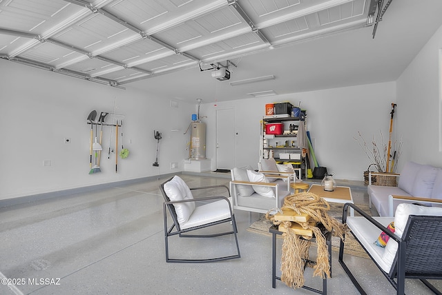 2125 Embarcadero Way, Tubac, AZ 85646 - garage featuring gas water heater, a garage door opener, and baseboards