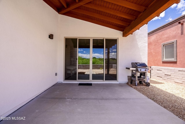 2125 Embarcadero Way, Tubac, AZ 85646 - doorway to property featuring a patio area and stucco siding