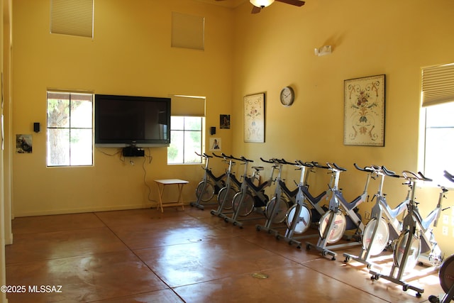 2125 Embarcadero Way, Tubac, AZ 85646 - misc room featuring a towering ceiling and ceiling fan