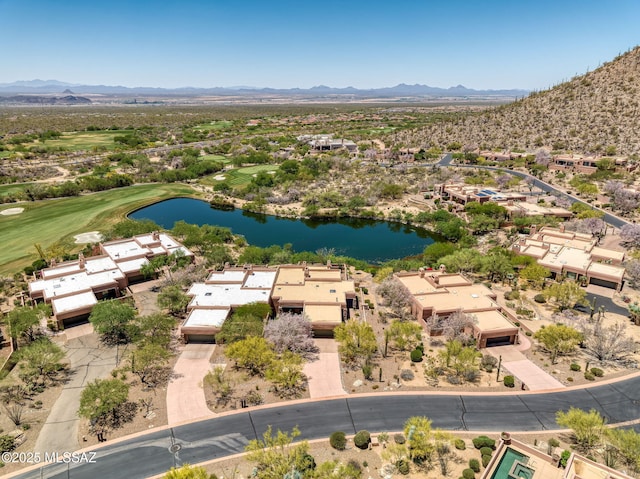 14198 N Gallery Pl, Marana, AZ 85658 - aerial perspective of suburban area with a water and mountain view and a golf course