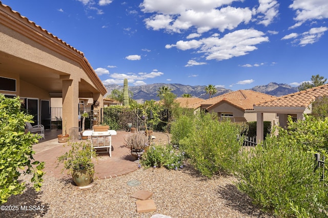 2246 E Amaranth St, Oro Valley, AZ 85755 - view of yard featuring a mountain view, a patio, and fence
