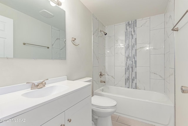 7932 E Winnepeg Dr, Tucson, AZ 85730 - bathroom with toilet, vanity, and shower / bathtub combination