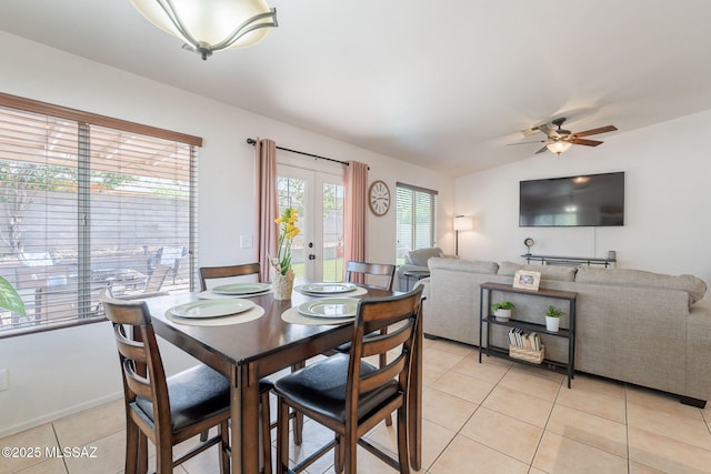 8912 E Desert Aire St, Tucson, AZ 85730 - dining area featuring light tile patterned floors and ceiling fan