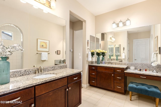 6719 W Kaibab Trl, Marana, AZ 85658 - bathroom featuring two vanities and tile patterned flooring