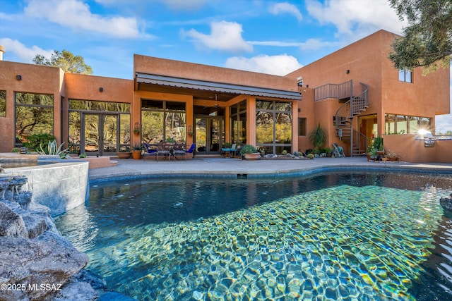 6461 N Thimble Pass, Tucson, AZ 85750 - swimming pool featuring stairs and a patio