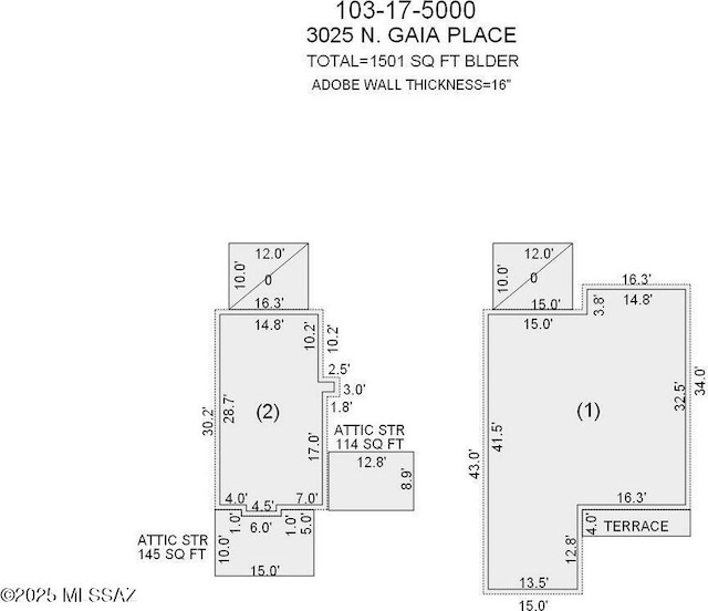 3025 N Gaia Pl, Tucson, AZ 85745 - floor plan / room layout