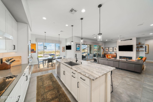 10465 E Ocotillo Rim Trl, Vail, AZ 85641 - kitchen with a sink, recessed lighting, stainless steel dishwasher, light stone counters, and stovetop