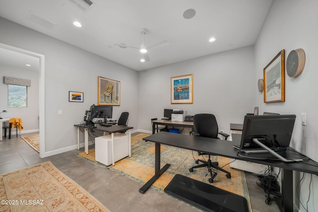 10465 E Ocotillo Rim Trl, Vail, AZ 85641 - office with recessed lighting, ceiling fan, and baseboards