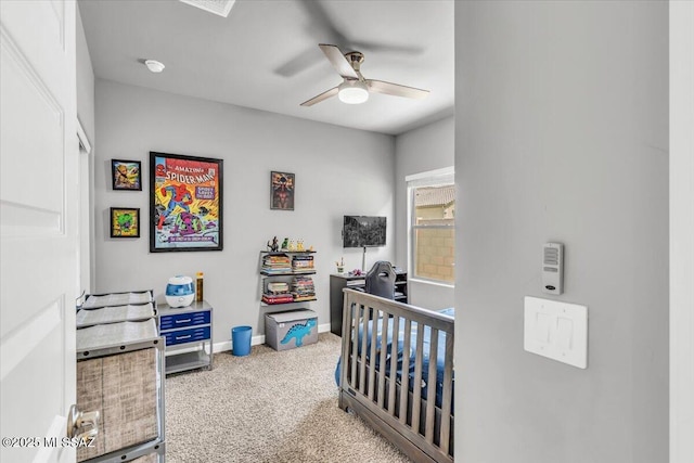 10094 N Cardon Grande Trl, Marana, AZ 85653 - bedroom with carpet flooring, baseboards, and ceiling fan
