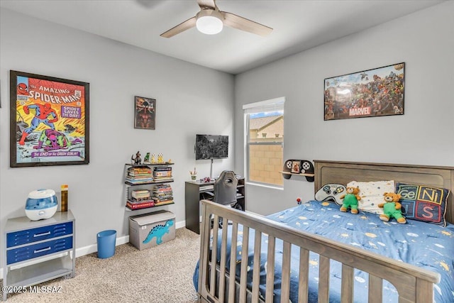 10094 N Cardon Grande Trl, Marana, AZ 85653 - bedroom featuring carpet, baseboards, and ceiling fan