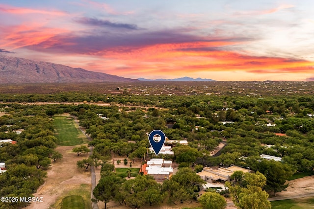 bird's eye view of a mountain backdrop
