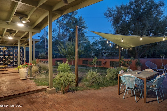 6714 E Topke St, Tucson, AZ 85715 - view of patio / terrace with a fenced backyard and outdoor dining space
