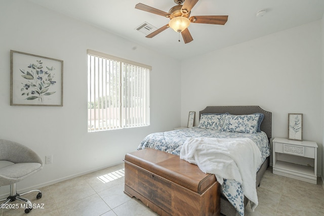 825 E Gunsight Mountain Pl, Sahuarita, AZ 85629 - bedroom featuring light tile patterned flooring, ceiling fan, and baseboards