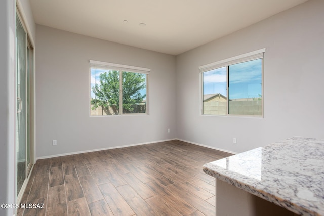12493 N Blondin Dr, Marana, AZ 85653 - unfurnished room featuring dark wood-style floors, plenty of natural light, and baseboards