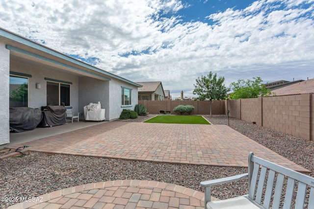 12493 N Blondin Dr, Marana, AZ 85653 - view of patio with a fenced backyard