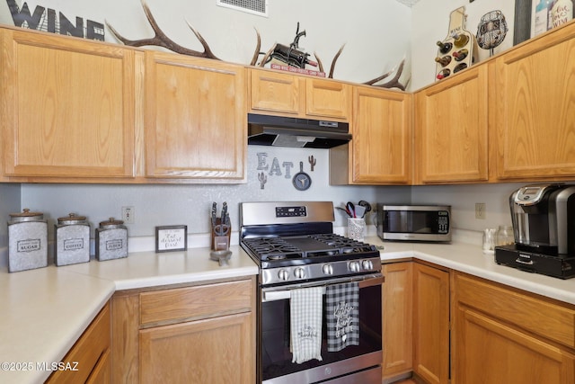 1861 W Sauvignon Dr, Tucson, AZ 85746 - kitchen featuring stainless steel appliances, under cabinet range hood, and light countertops