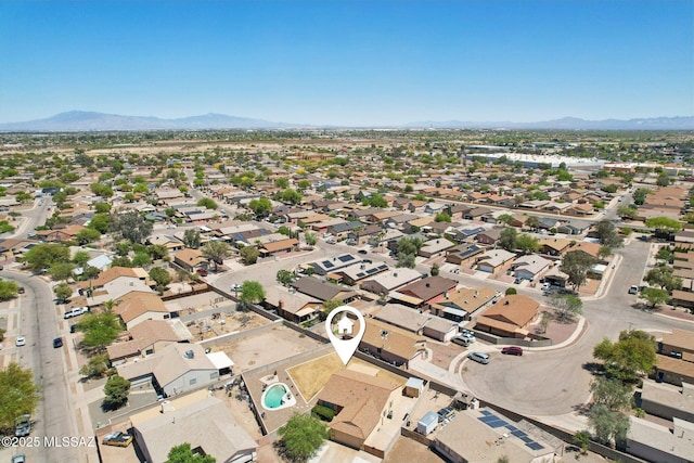 1861 W Sauvignon Dr, Tucson, AZ 85746 - aerial overview of property's location with a mountain backdrop and nearby suburban area