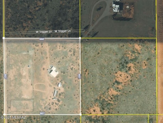 1176 W Trigger Ln, Cochise, AZ 85606 - aerial map of property and surrounding area featuring property parcel outlined