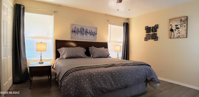 1732 W Pineriver Pl, Tucson, AZ 85746 - bedroom with wood finished floors, baseboards, and a ceiling fan