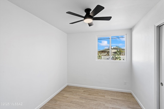 5011 E Scarlett St, Tucson, AZ 85711 - spare room featuring light wood-style floors, baseboards, and ceiling fan