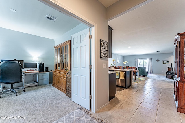 12625 N Wildrose Dr, Marana, AZ 85653 - office featuring light colored carpet and light tile patterned flooring