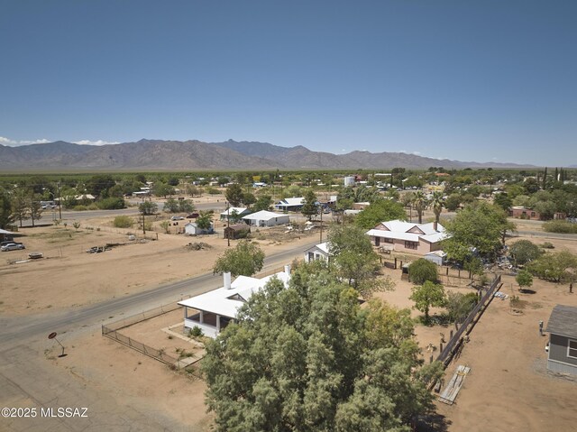 203 N Kellum Ave, Bowie, AZ 85605 - aerial view of residential area featuring a mountainous background