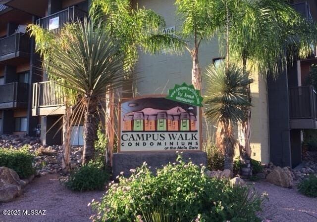view of community sign