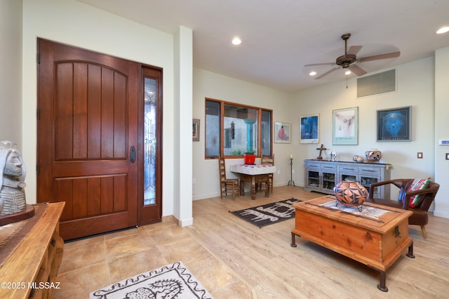 12800 W Arivaca Rd, Amado, AZ 85645 - entryway featuring a ceiling fan, recessed lighting, and baseboards