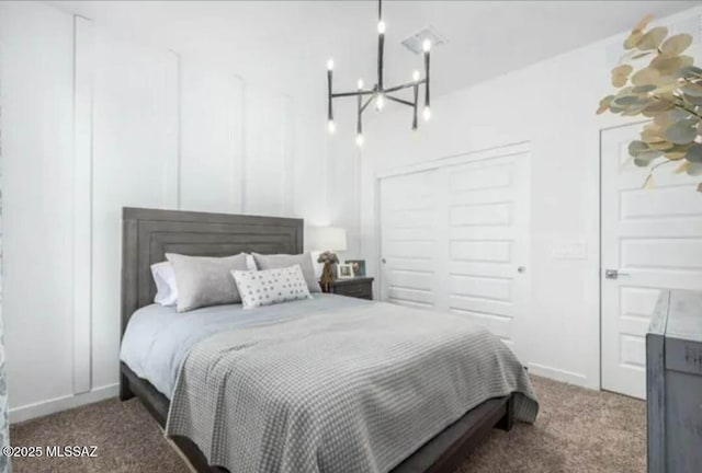 12734 E Russo Dr, Vail, AZ 85641 - bedroom with a chandelier and carpet flooring