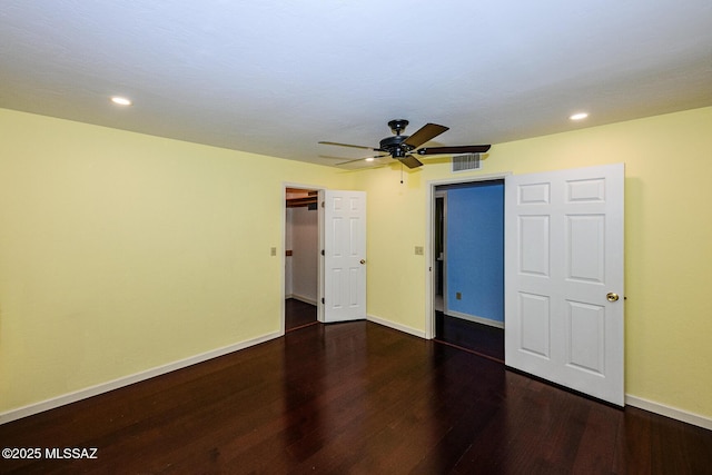 2607 E Adams St, Tucson, AZ 85716 - unfurnished bedroom featuring wood finished floors, recessed lighting, baseboards, and ceiling fan