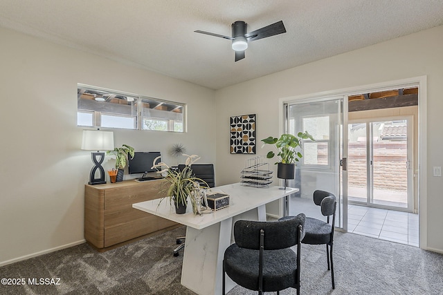 2756 S Via Del Bac, Green Valley, AZ 85622 - carpeted home office with ceiling fan and baseboards
