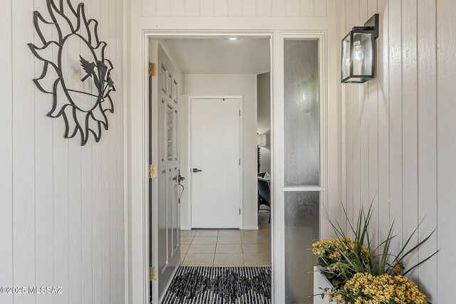 2756 S Via Del Bac, Green Valley, AZ 85622 - hallway with tile patterned flooring and wooden walls