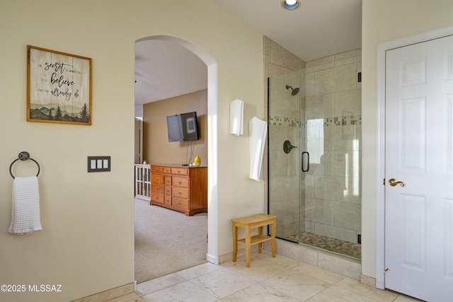 368 W Sacaton Canyon Dr, Oro Valley, AZ 85755 - full bath with a stall shower and recessed lighting